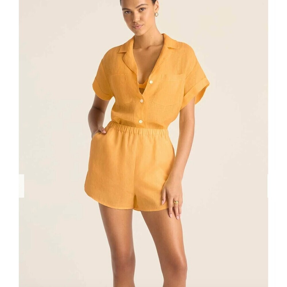 Vitamin A NWT Tallows Linen Short Creamsicle Orange EcoLinen Size XS